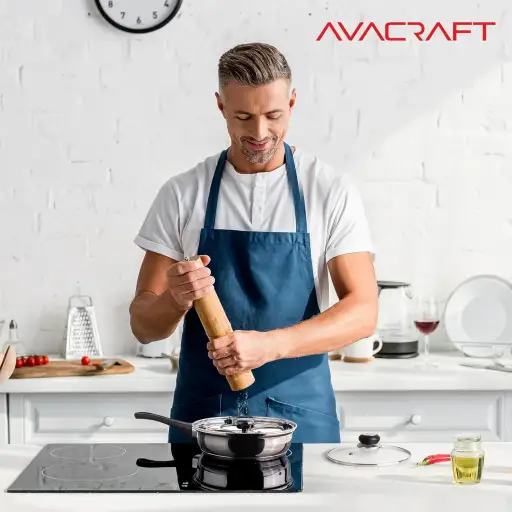 AVACRAFT Stainless Steel Egg Poacher Pan with 4 PFOA Free Non-Stick Cups and Tempered Glass Lid for All Stovetops