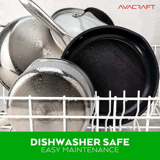 AVACRAFT 2.5 Quart Ceramic Nonstick Saucepan with Glass Strainer Lid and Dual Pour Spouts - PFOA Free BBQ Sauce Pot