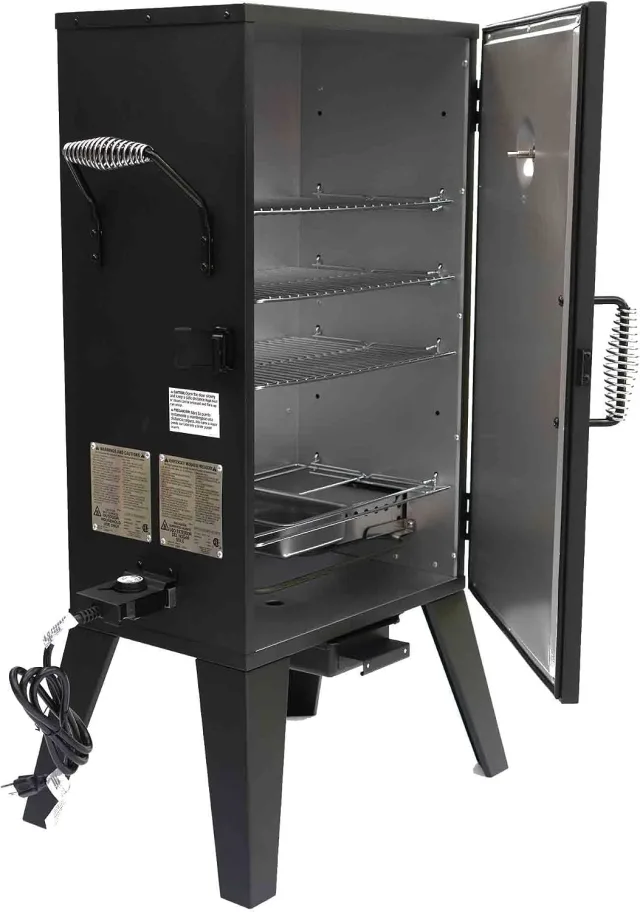 Grill Boss Electric Pellet Smoker vertical BBQ with digital controls and stainless steel construction for backyard BBQ smoking and outdoor cooking